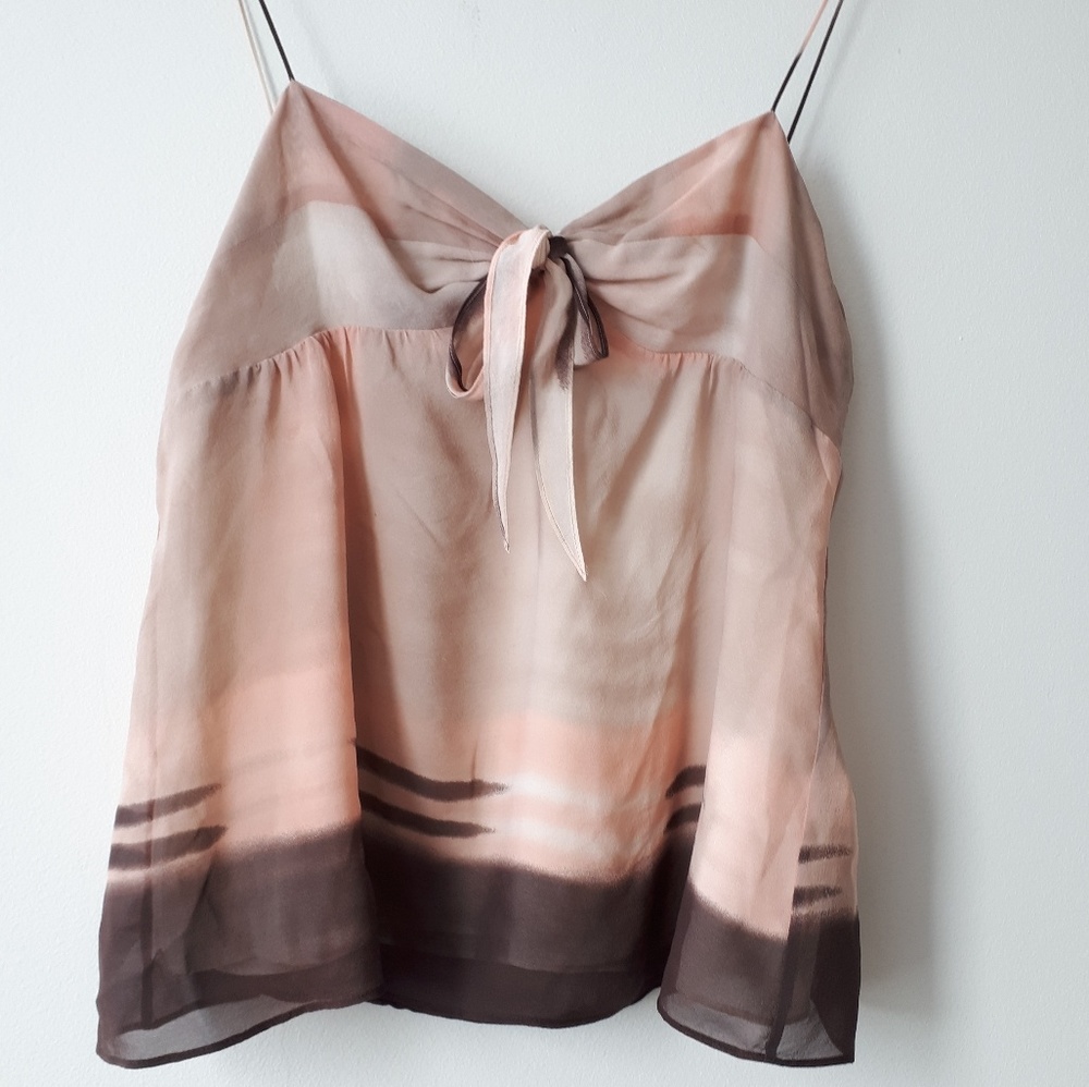 Theory Silk Camisole Tan/Cream/Blush